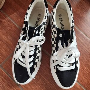 Mudd Black and White Checkered Sneakers